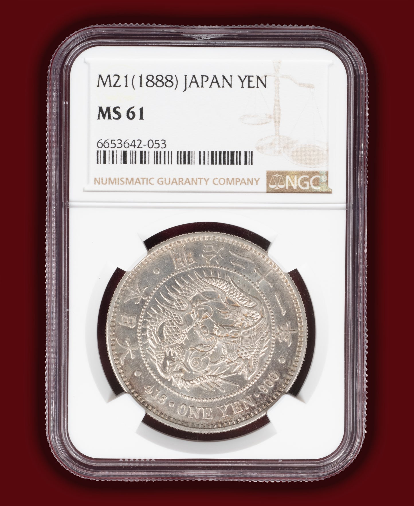 1888 (M21) Japan 1 Yen - NGC MS61