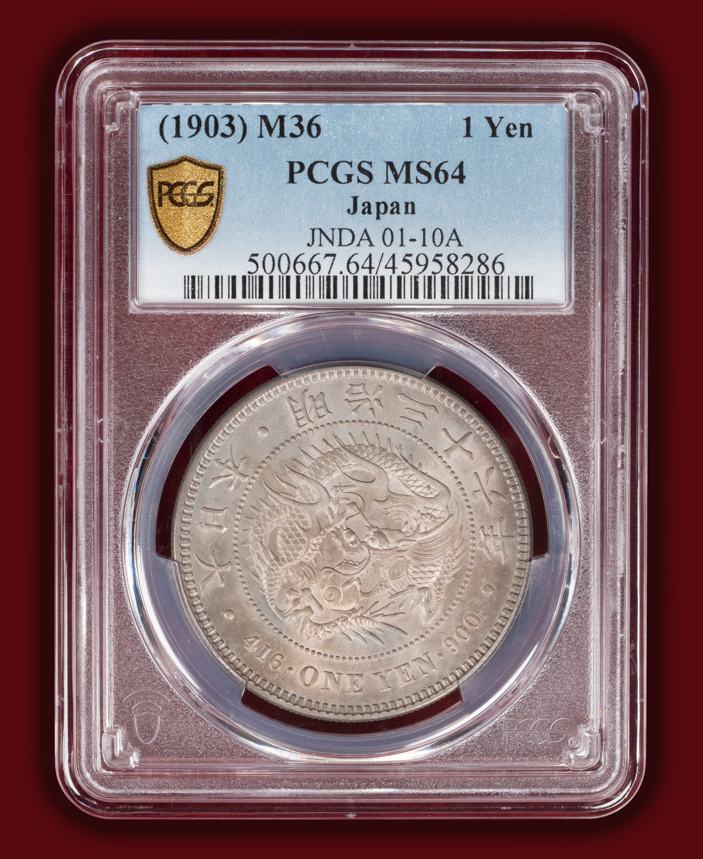 1903 (M36) Japan 1 Yen - PCGS MS64 (Toned)