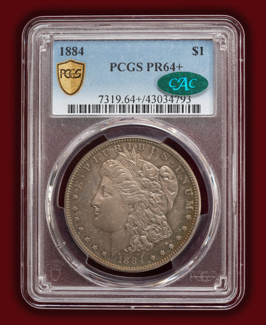 1884 Morgan Dollar Proof - PCGS PR64+ CAC Green (Toned)