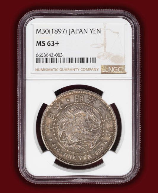 1897 (M30) Japan 1 Yen - NGC MS63+ (Toned)