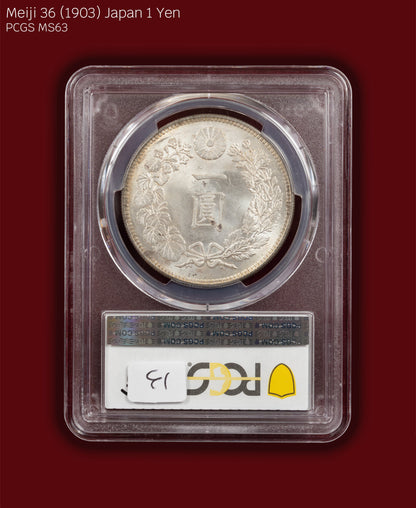 1903 (M36) Japan 1 Yen - PCGS MS63 (Toned)