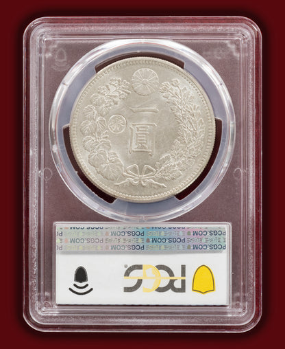1895 (M28) Japan 1 Yen Gin Left Counterstamp - PCGS MS61
