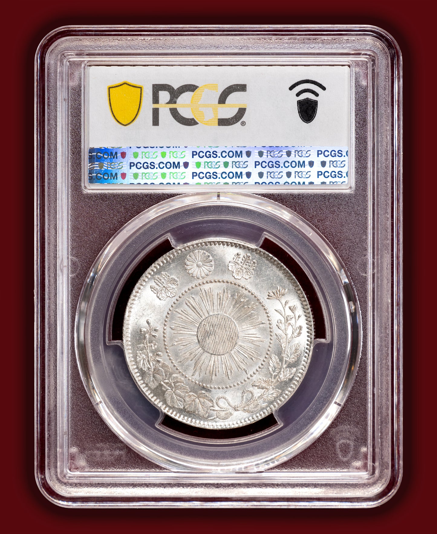 1871 (M4) Japan 50 Sen - Curved Tail 本 - PCGS MS64